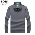 sport boss t-shirt manche longue orange phlash plaid collar gray